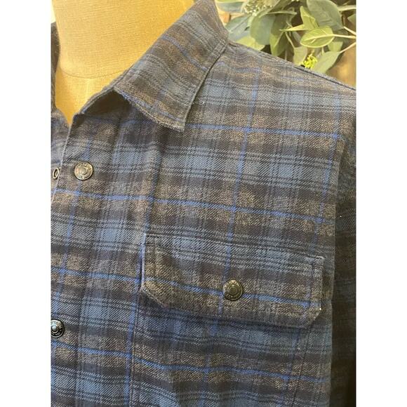 GAP Navy Plaid Flannel Jacket Shirt Men's size XL - Picture 2 of 10